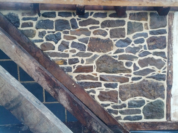 reclaimed stone and limework building