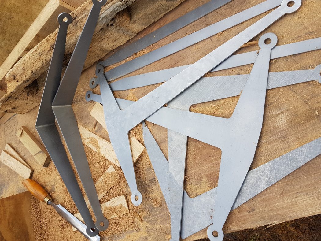 Metal straps and brackets for historic building repair